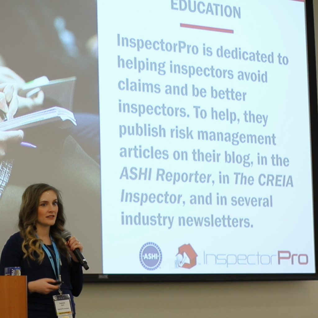 Stephanie Jaynes of InspectorPro teaches a class to help inspectors meet their home inspector continuing education requirements.