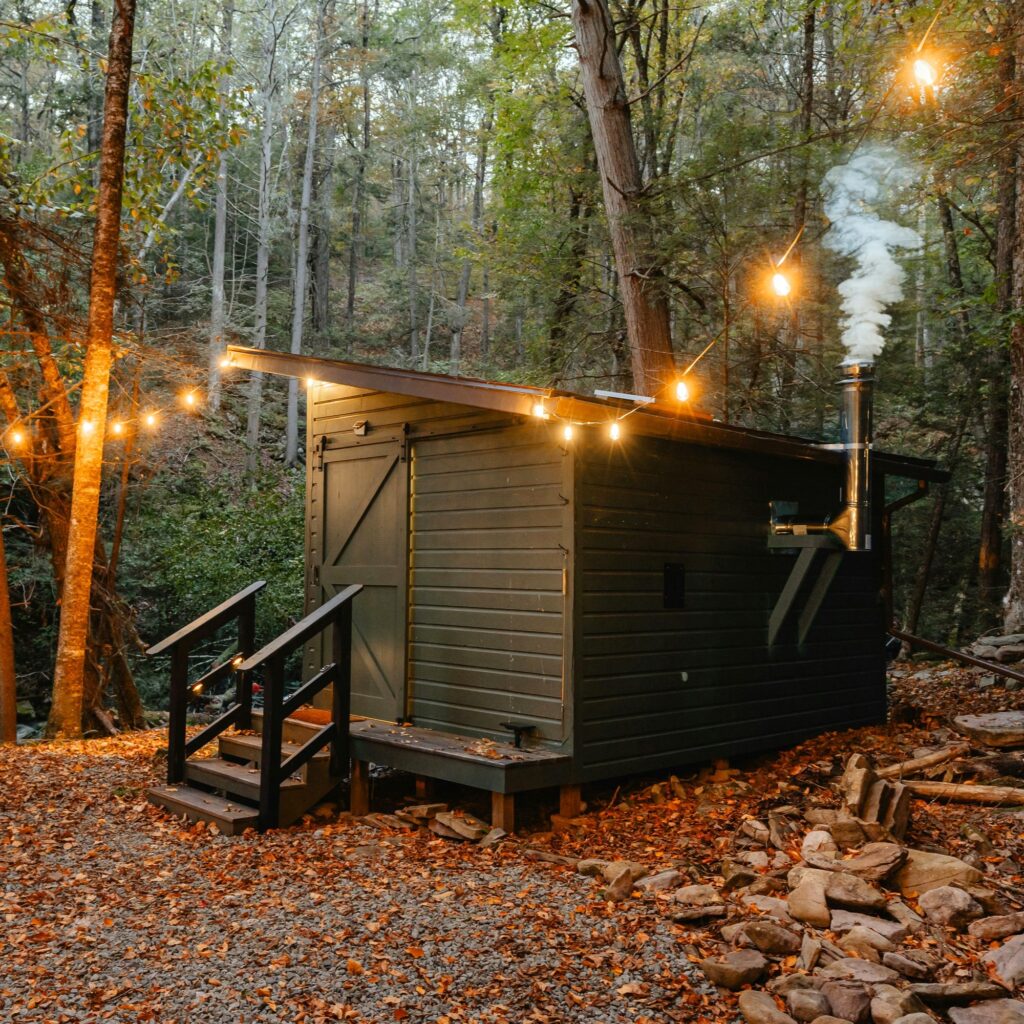 A storage or utility shed that's been turned into a tiny cabin, like the one described in the tiny house inspection story at the start of the article.